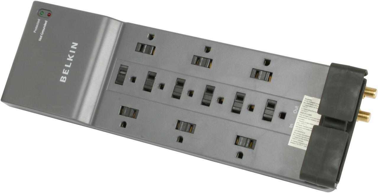 BELKIN BE112234-10 10.0 Feet 12 Outlets 3996 Joules Surge Protector w/Phone/Ethernet/Coax Protection