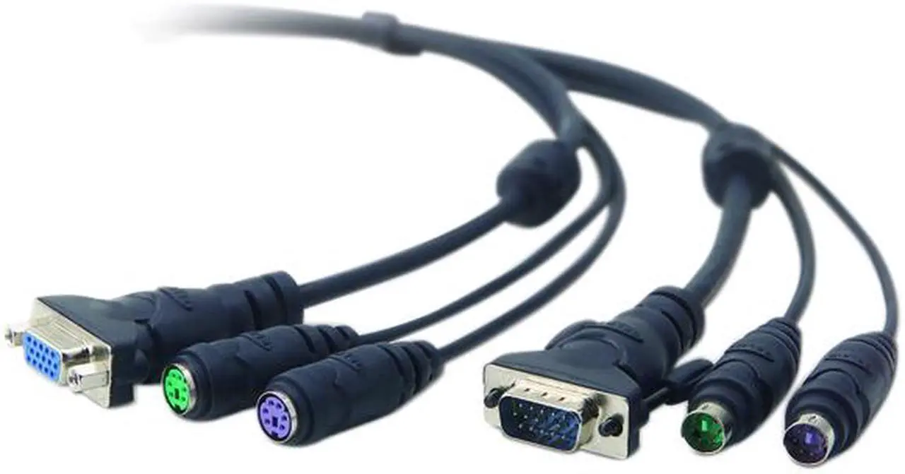 Lot Of 3 Belkin Pro Series Plus 10' OmniView All-In-One VGA PS/2 KVM