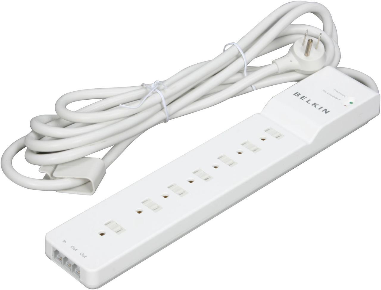 BELKIN 7 Outlets Home/Office Surge Protector Extended Cord,12.0 Feet, 2160 Joules - BE107200-12