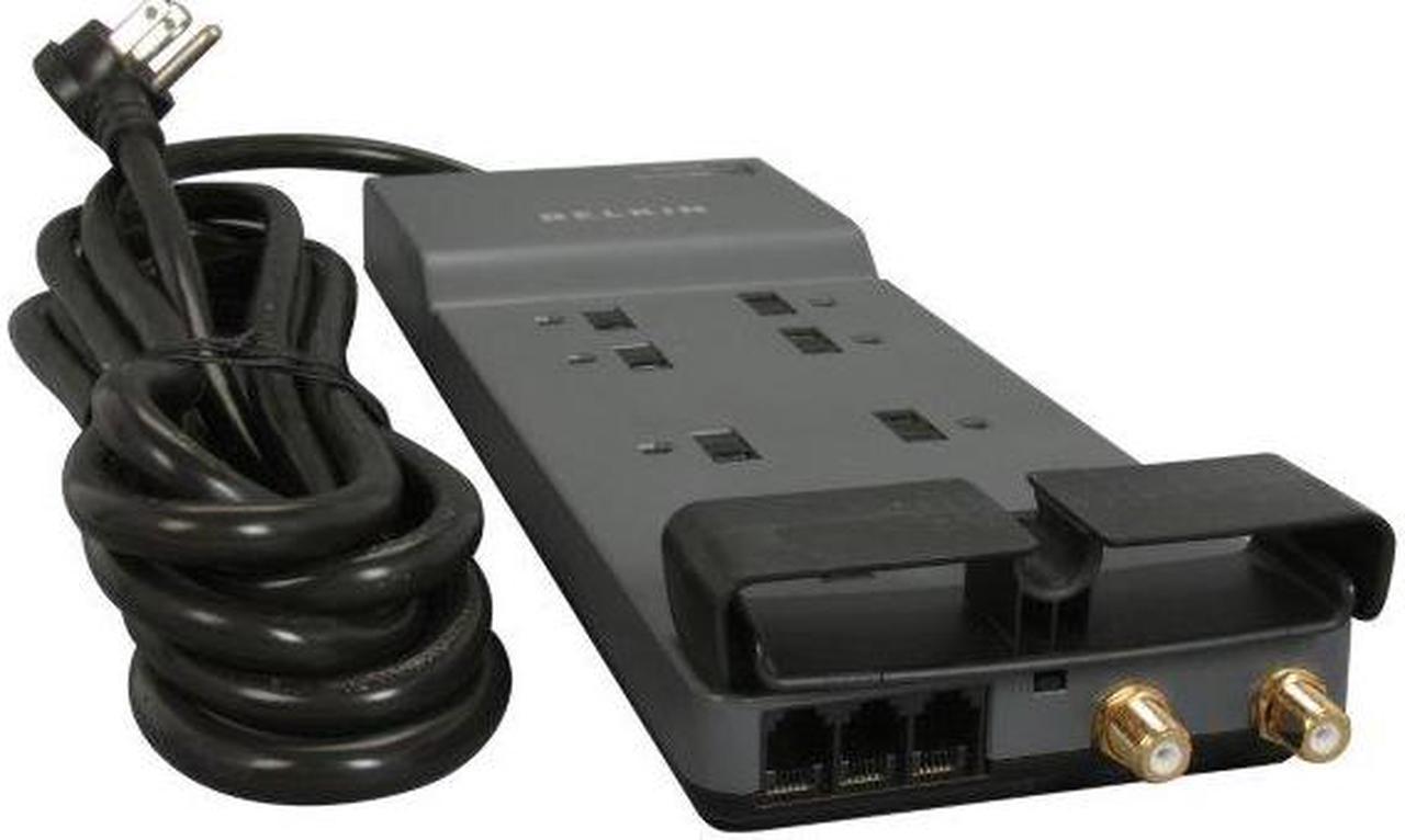 BELKIN BE108230-12 12 Feet 8 Outlets 3390 Joules Surge Protector w/ Telephone Line/Coaxial Protection/Extended Cord