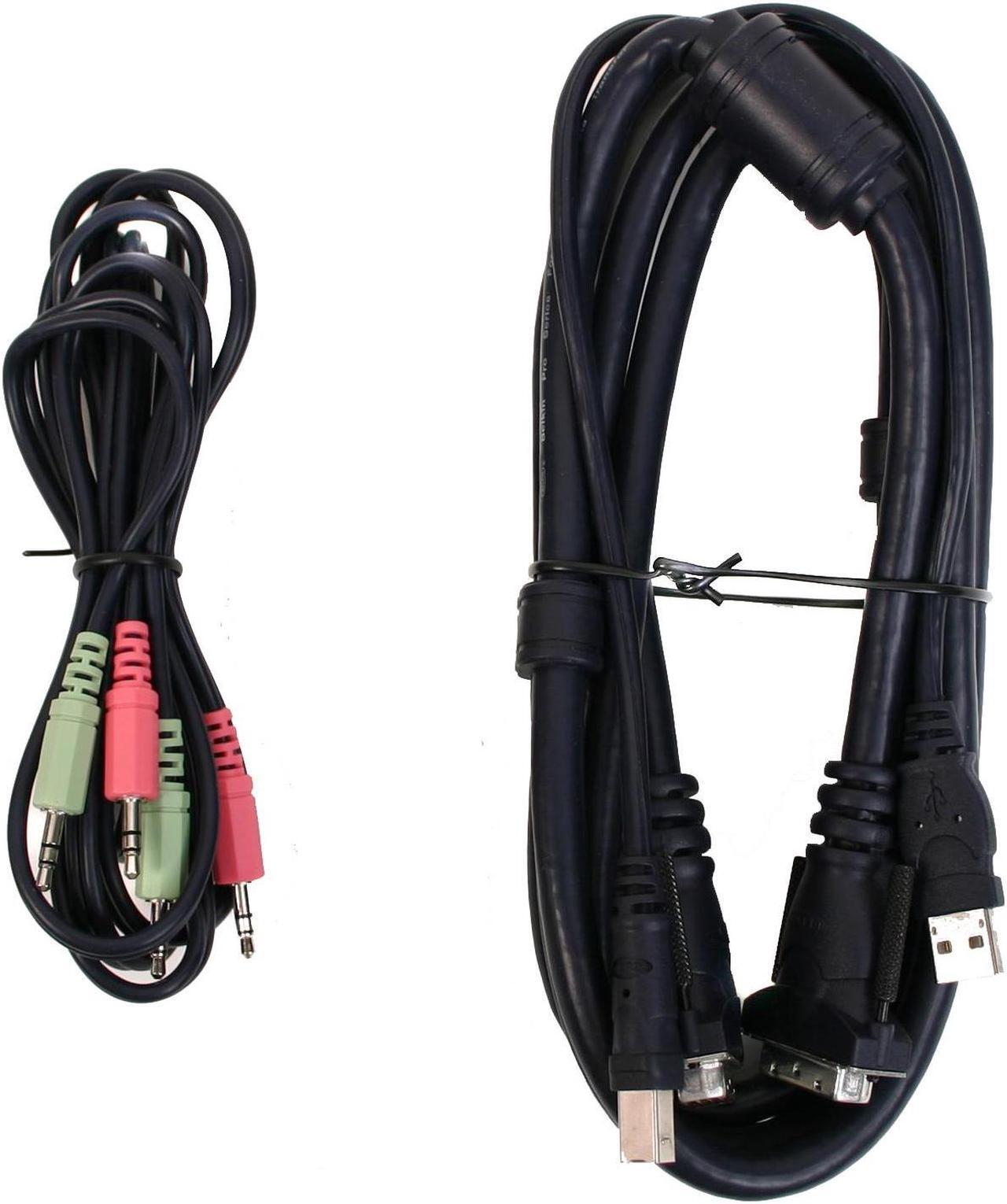Alt view image 2 of 3 - BELKIN OmniView KVM Cables for SOHO Series with Audio, 6ft USB/DVI