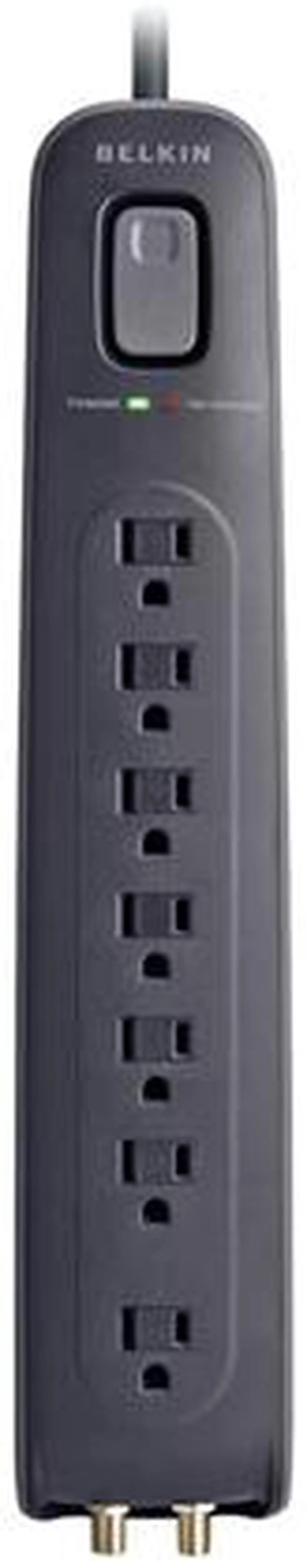 Alt view image 2 of 2 - BELKIN BV107030-04-BLK 4 ft 7 Outlets Surge Suppressor with Telephone Protection