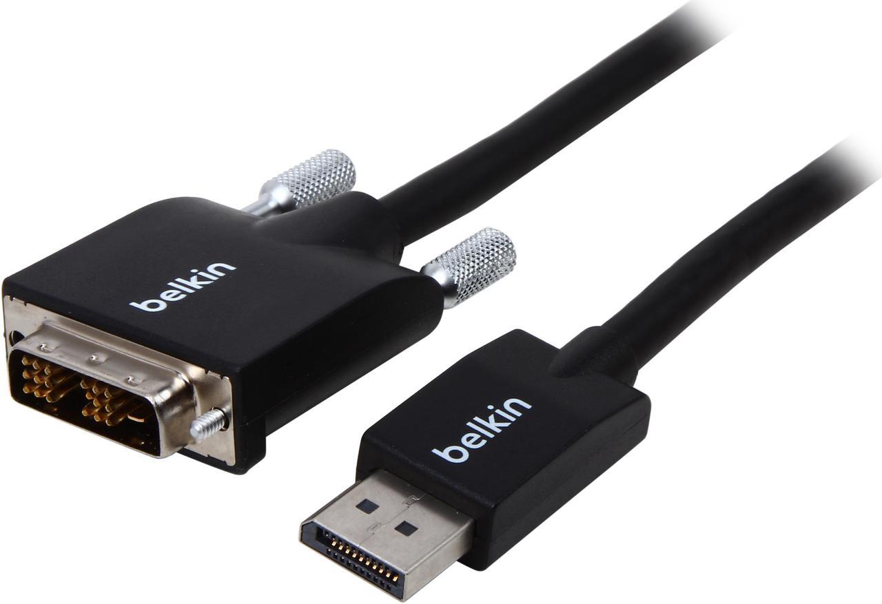 Belkin F2CD002B06-E 6 ft. Black 1 x DisplayPort Male to 1 x DVI-D Male DisplayPort-Male to DVI-D-Male Cable Male to Male