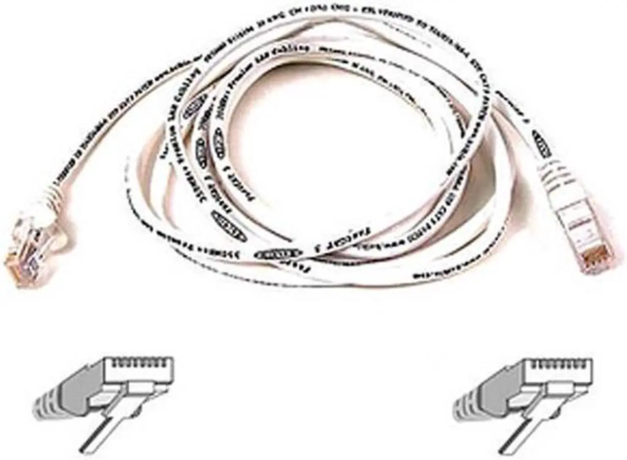 Alt view image 2 of 2 - Belkin A3L791-01-WHT-S 1 ft. Cat 5E White CAT 5e RJ45 Patch Cable  White Snagless