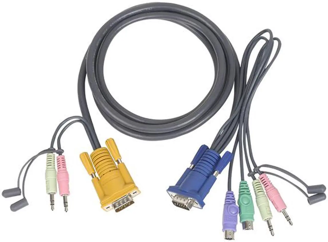 Main image of IOGEAR 6 ft. Micro-Lite Bonded All-in-One PS/2 KVM Cable G2L5302P