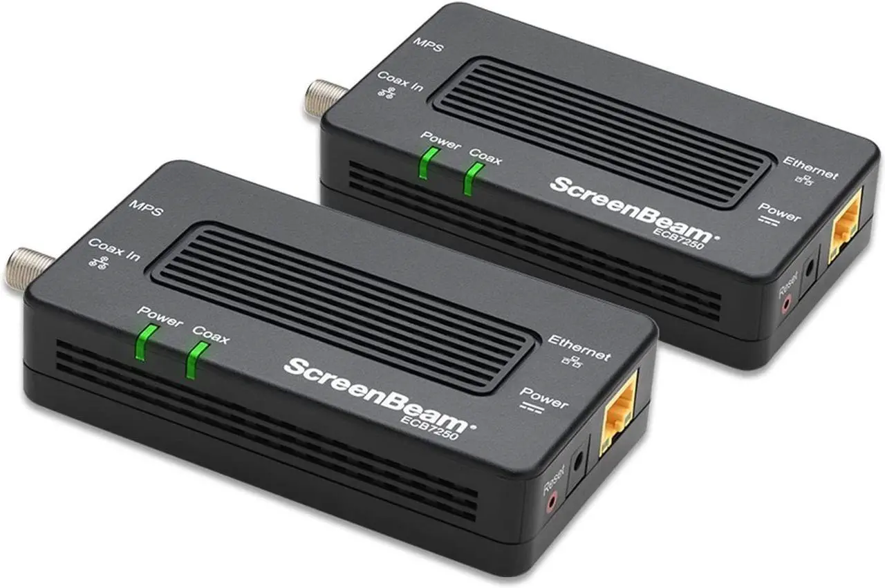 Main image of SCREENBEAM ECB7250K02 MoCA 2.5 Network Adapter True 2.5 Gbps Ethernet Port for Ethernet Over Coax (2 Pack)