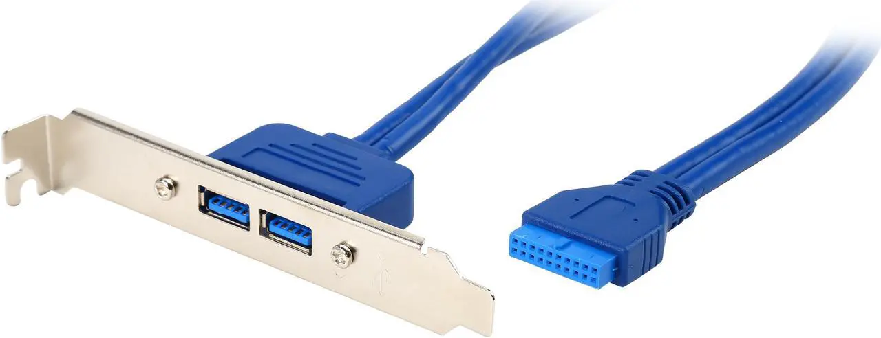 Main image of Coboc PCIU3-20PSPL2-18 18" Dual Ports USB 3.0 to 20pin Header Adatper Cable w/ Rear Panel - PCI Bracket USB 3.0 20pin to 2 Ports Type A Female