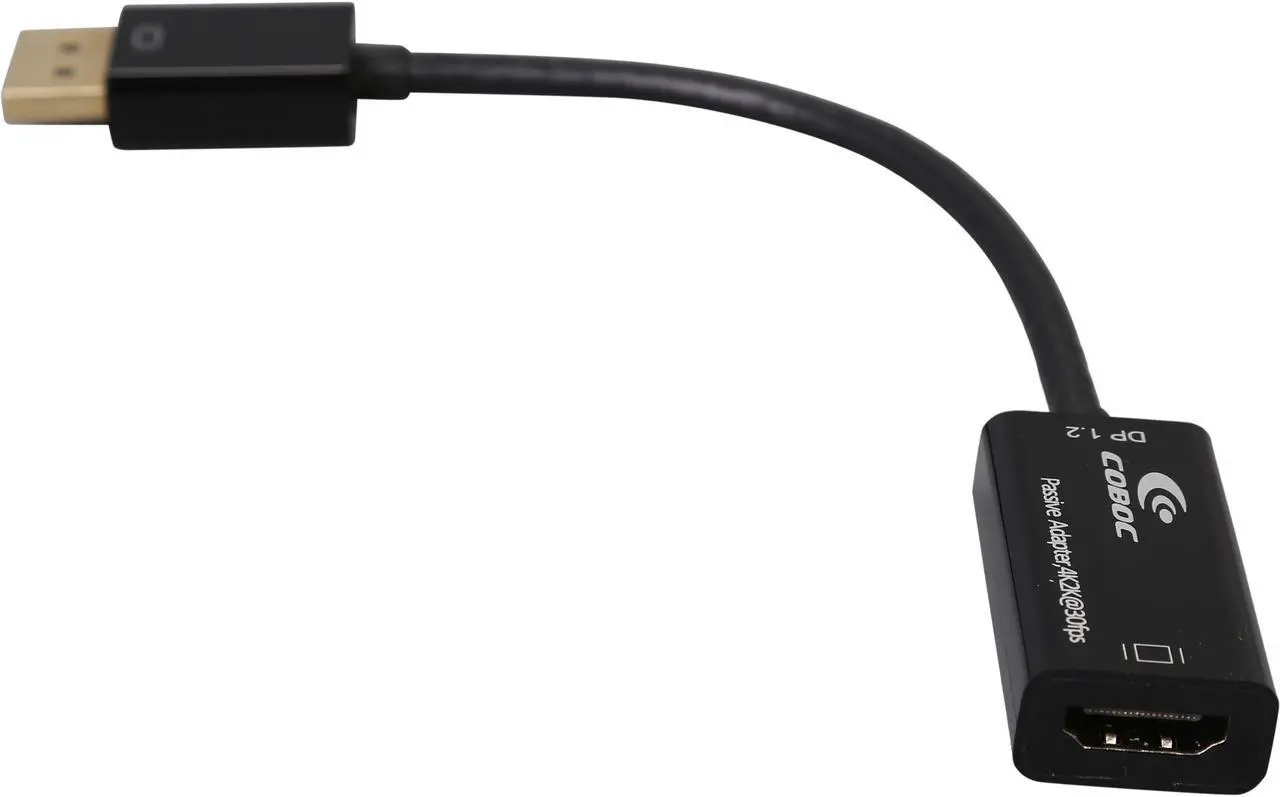 Main image of Coboc AD-DP2HD4K-6-BK 6 inch Black Color DisplayPort V1.2 to HDMI Passive Video Adapter Converter w/Audio - DP to HDMI - 4K x 2K