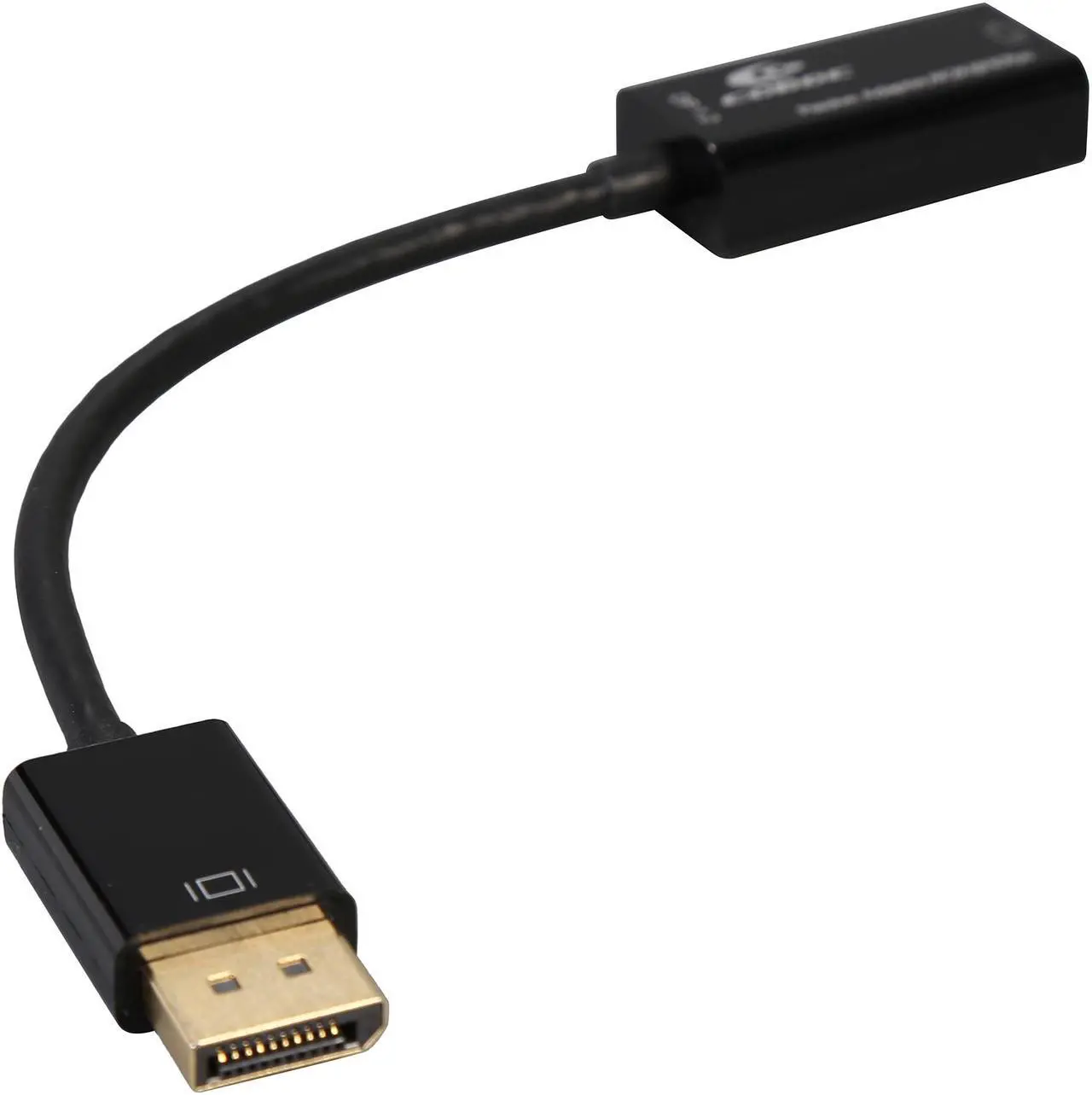Alt view image 2 of 4 - Coboc AD-DP2HD4K-6-BK 6 inch Black Color DisplayPort V1.2 to HDMI Passive Video Adapter Converter w/Audio - DP to HDMI - 4K x 2K