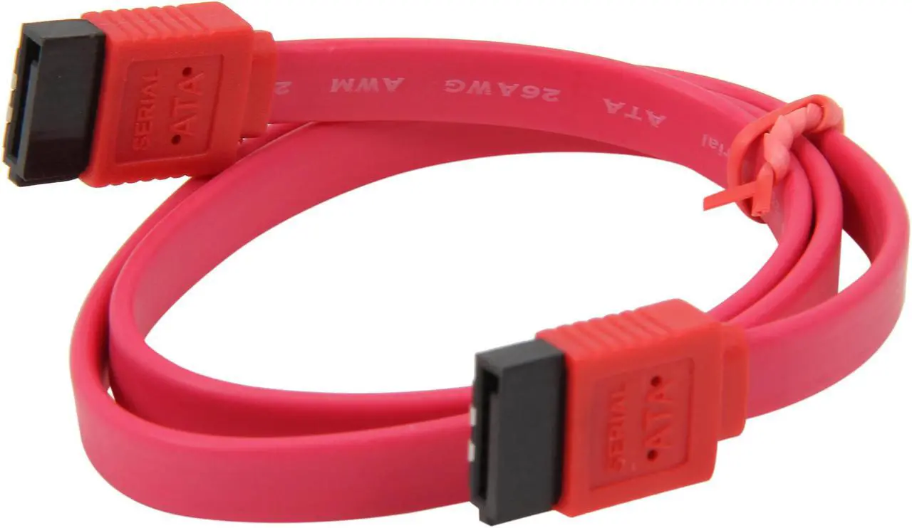 Alt view image 2 of 3 - Rosewill RCW-204 - 20" Flat Red Serial ATA (SATA) III Cable with Locking Latch Support - 6 Gbps, 3 Gbps, and 1.5 Gbps Transfer Rates