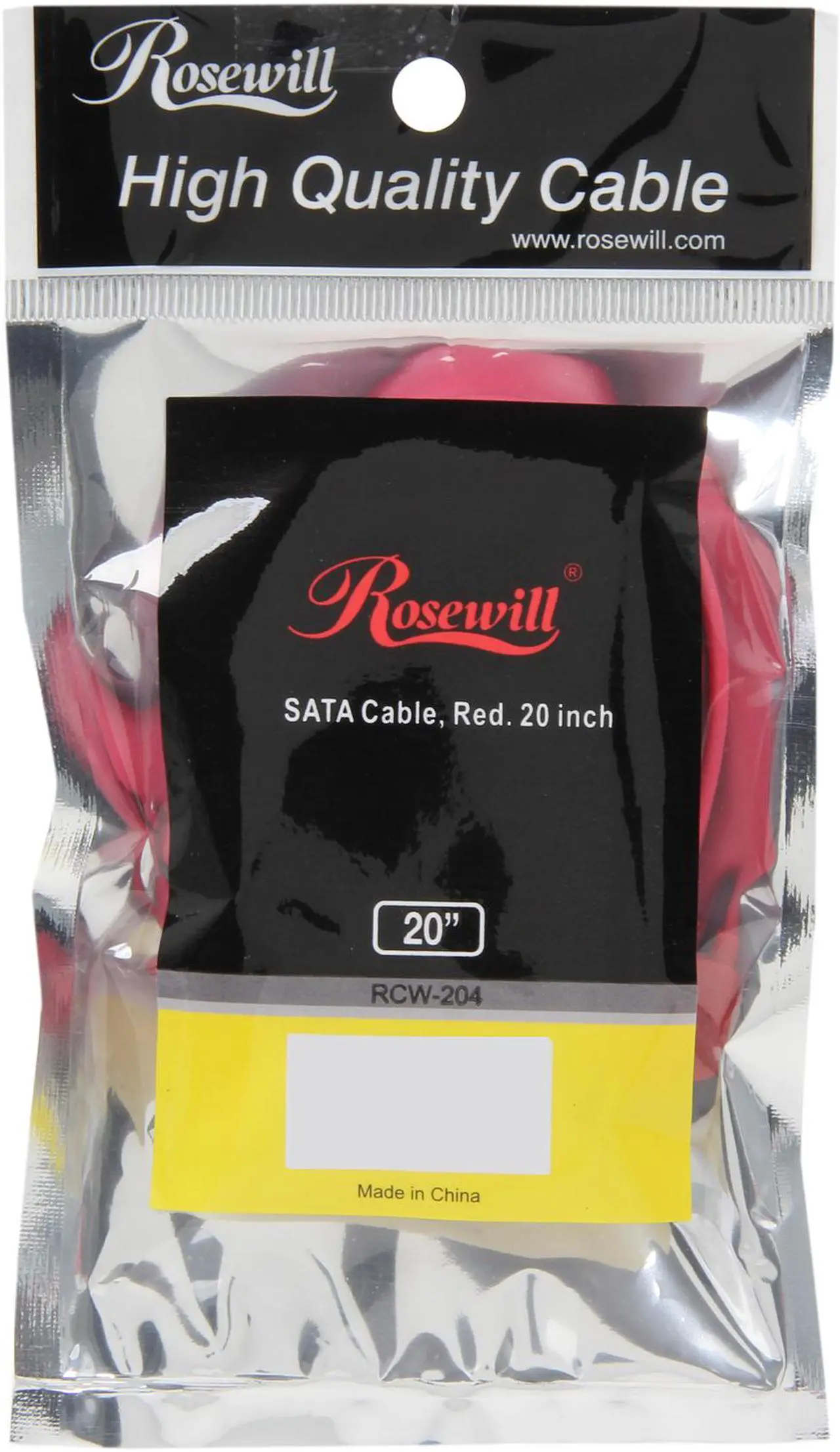 Alt view image 3 of 3 - Rosewill RCW-204 - 20" Flat Red Serial ATA (SATA) III Cable with Locking Latch Support - 6 Gbps, 3 Gbps, and 1.5 Gbps Transfer Rates