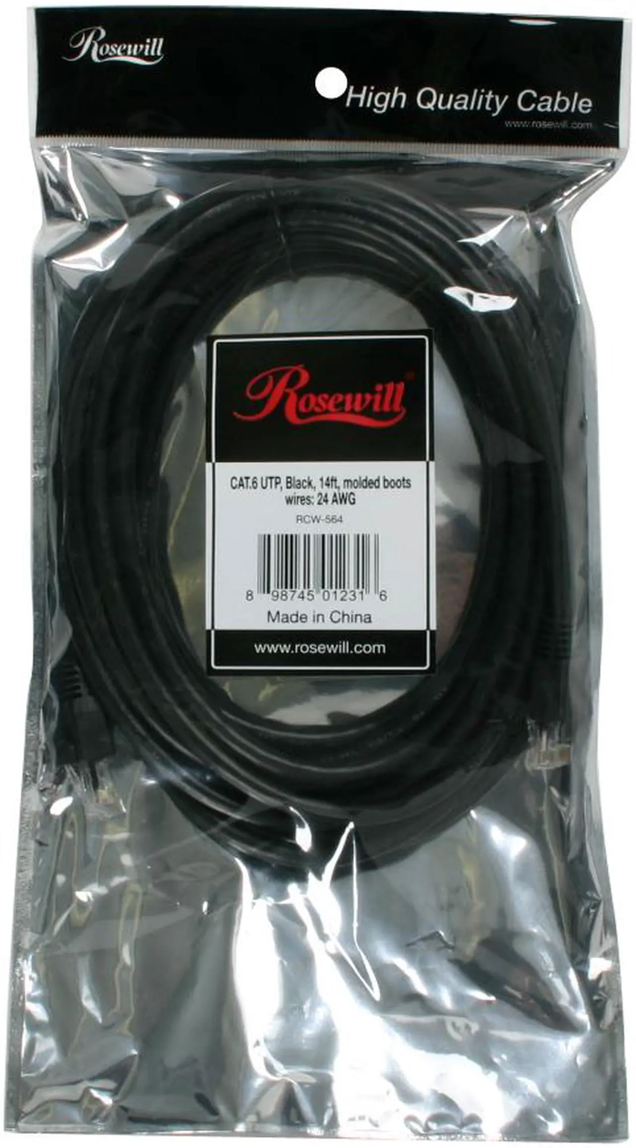 Alt view image 3 of 3 - Rosewill RCW-564 - 14-Foot Cat 6 Network Cable - Black
