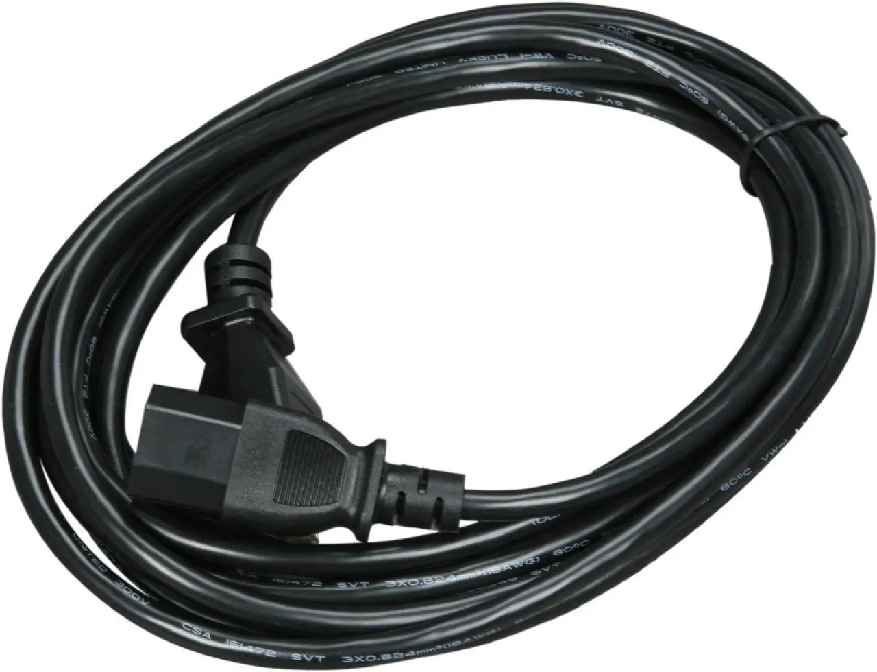 Alt view image 2 of 3 - Rosewill RCA-12-AC-US - 12-Foot Universal AC Power Supply Cord - 3-Prong, Male to Female, Black
