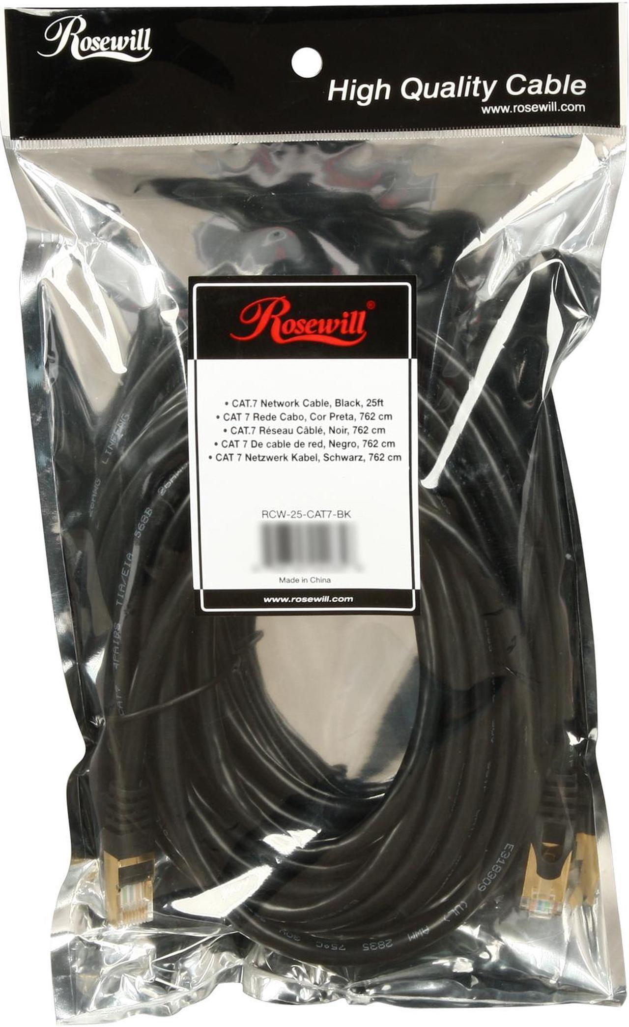 Alt view image 3 of 3 - Rosewill RCW-25-CAT7-BK 25 ft. Cat 7 Black Shielded Twisted Pair (S/STP) Networking Cable