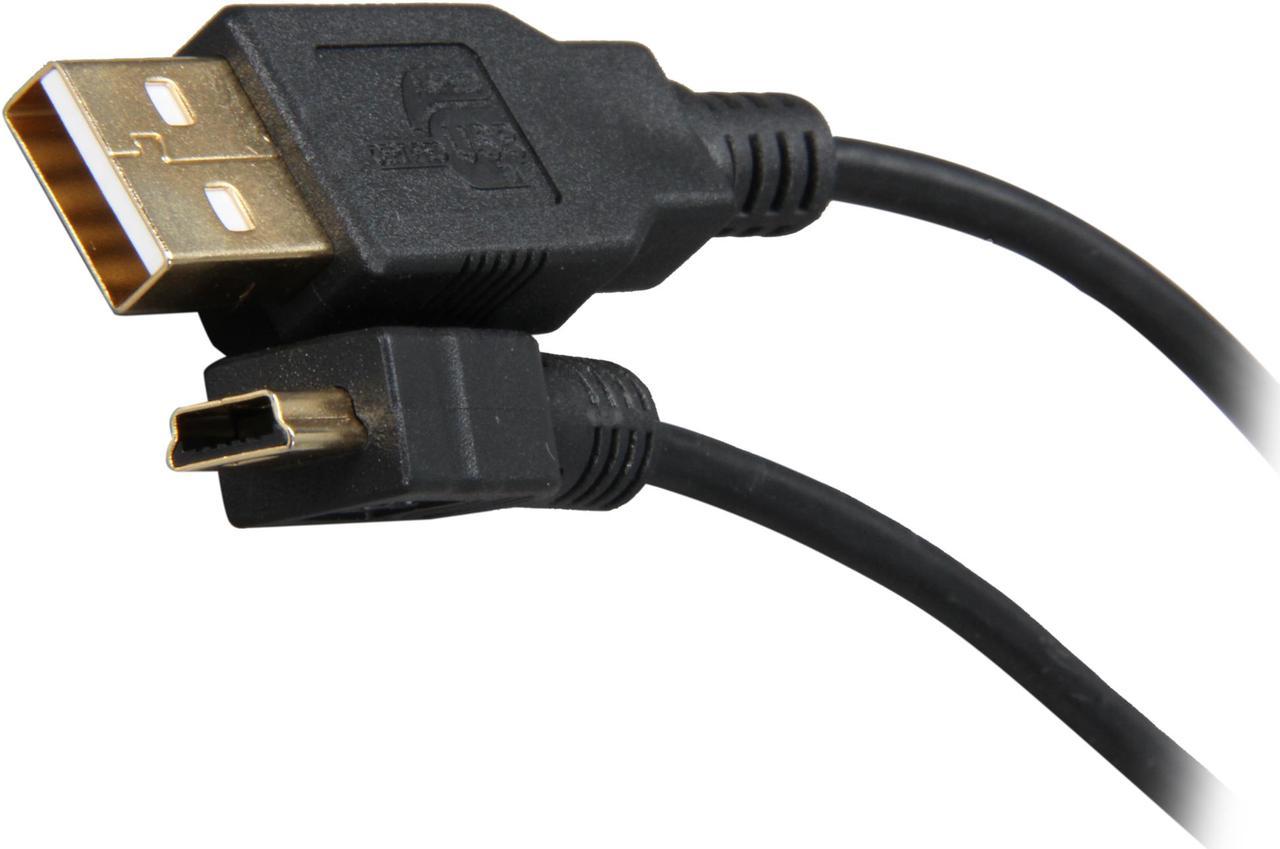 Rosewill RCAB-11024 - 3-Foot USB 2.0 A Male to (5-Pin) Mini B  Male Cable - Black with Gold Plated Connectors