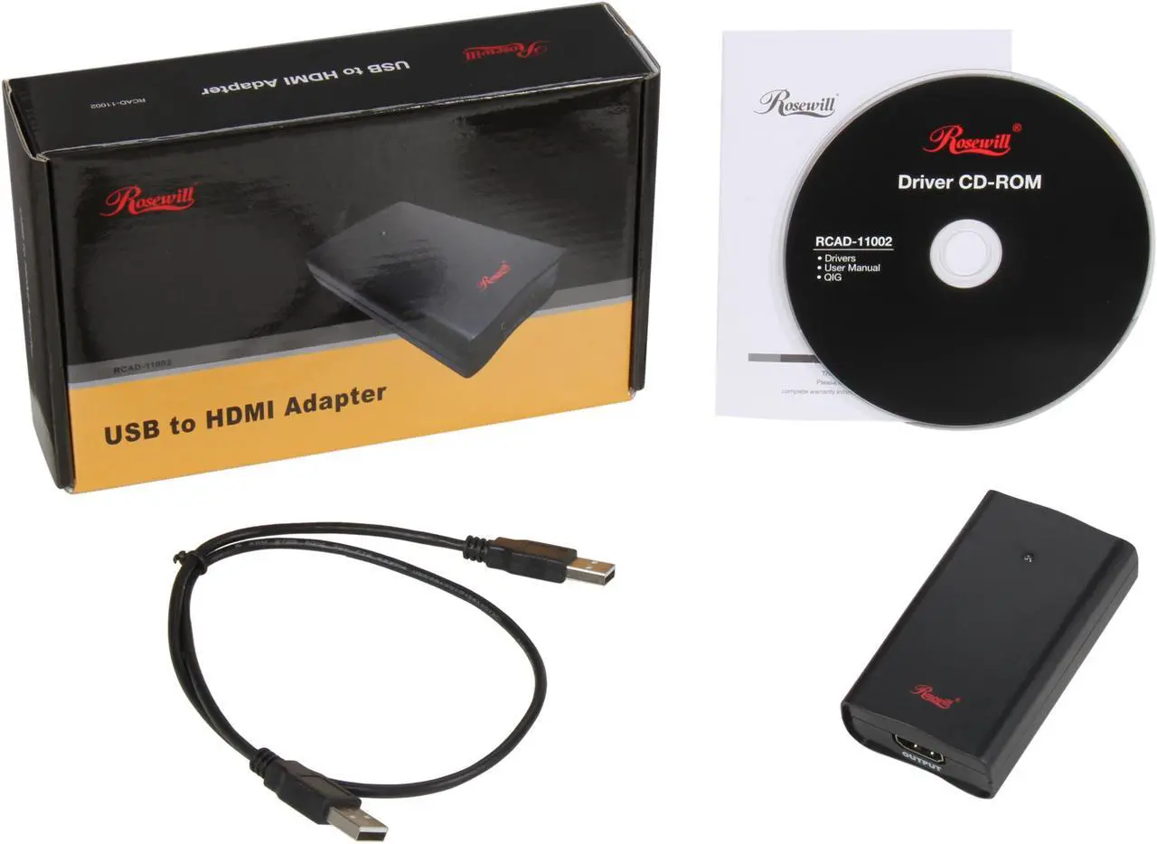 Alt view image 6 of 6 - Rosewill RCAD-11002 USB to HDMI Adapter