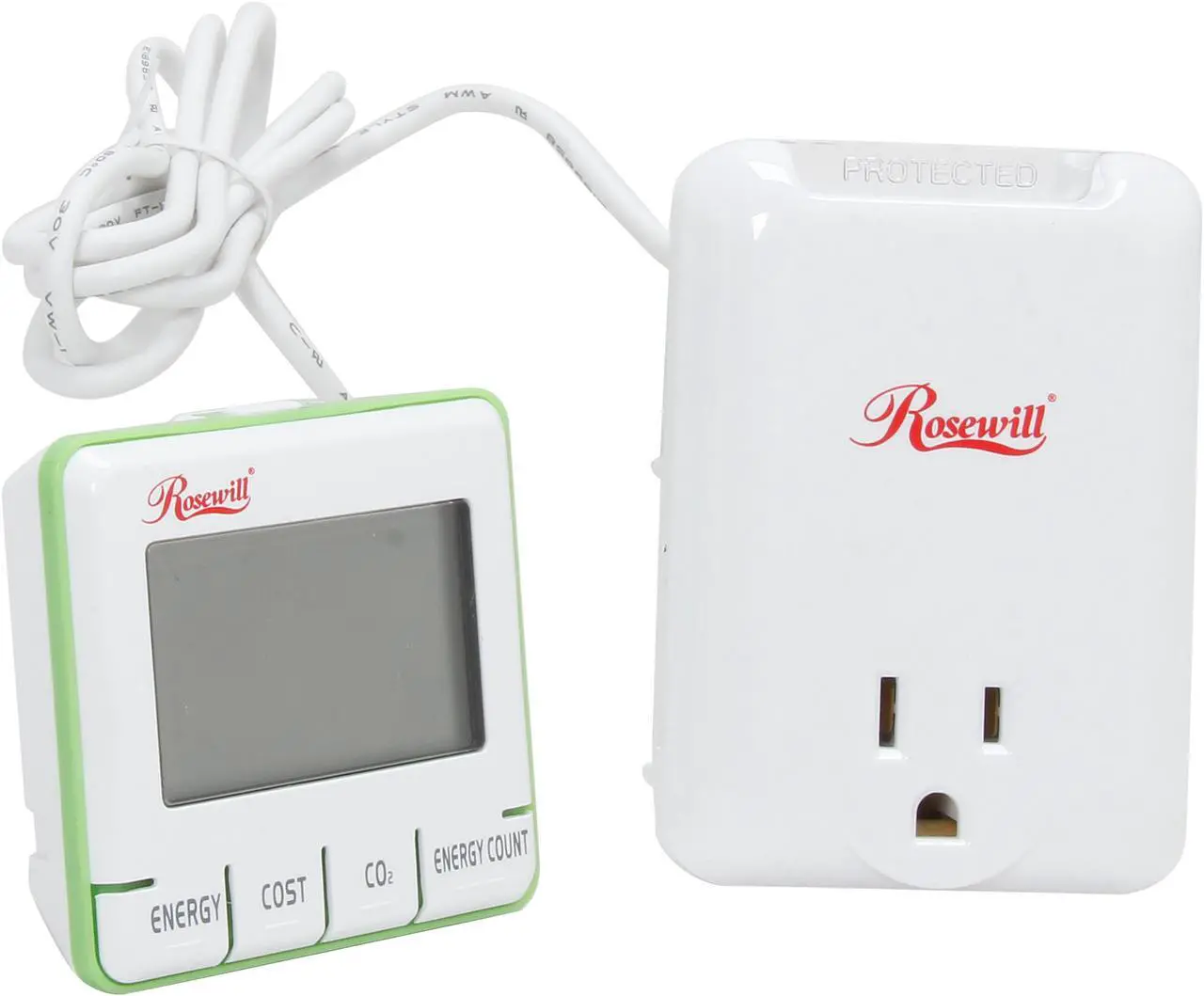 Main image of Rosewill RHSP-13001 - 360-Joule Surge Protection Electricity Load Meter and Energy Monitor with Controllable On/Off Outlet and Protected LED Indicator