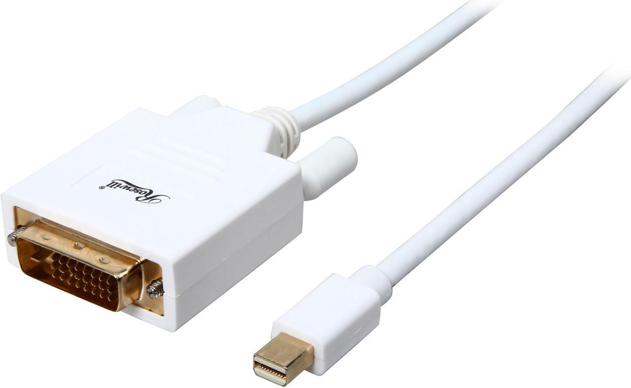 Rosewill RCDC-14019 - 10-Foot White Mini DisplayPort to DVI   Cable - 32 AWG, Male to Male