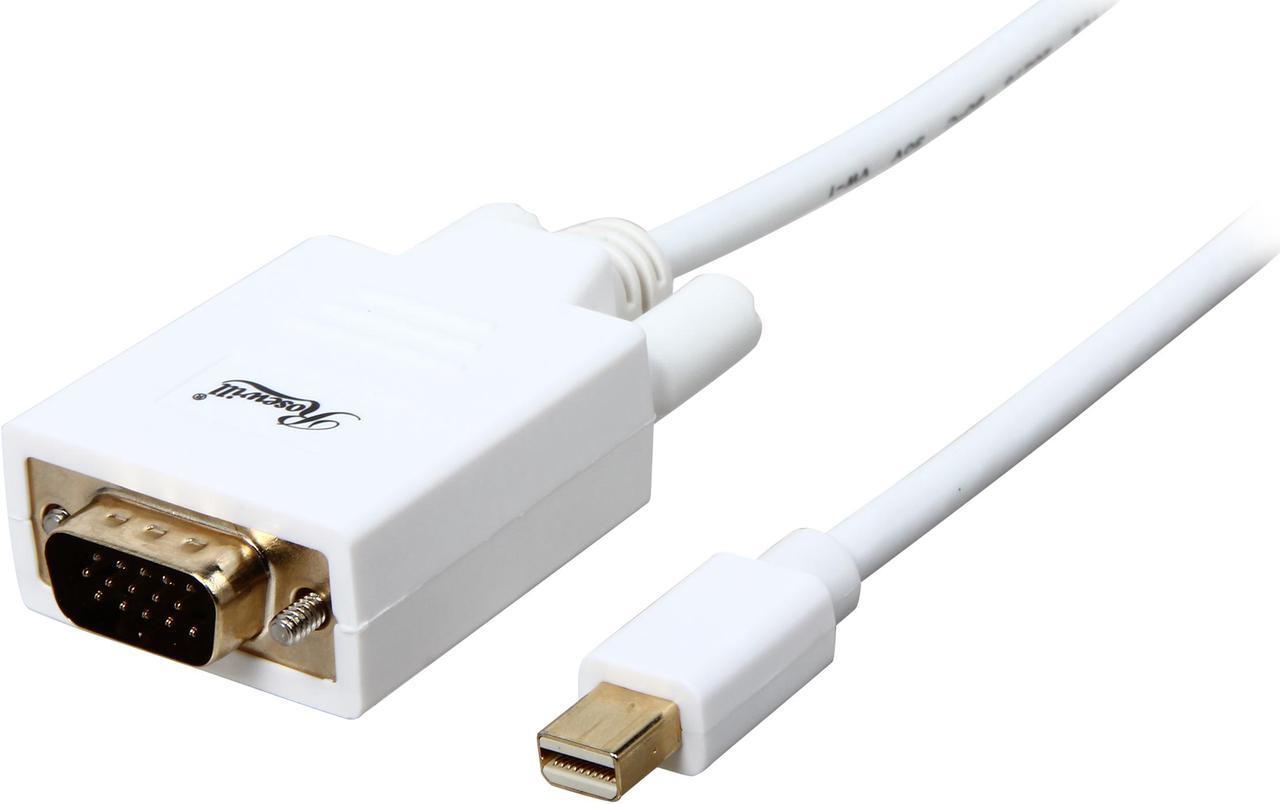 Rosewill RCDC-14021 - 3-Foot White Mini DisplayPort to VGA Cable - 32 AWG, Male to Male