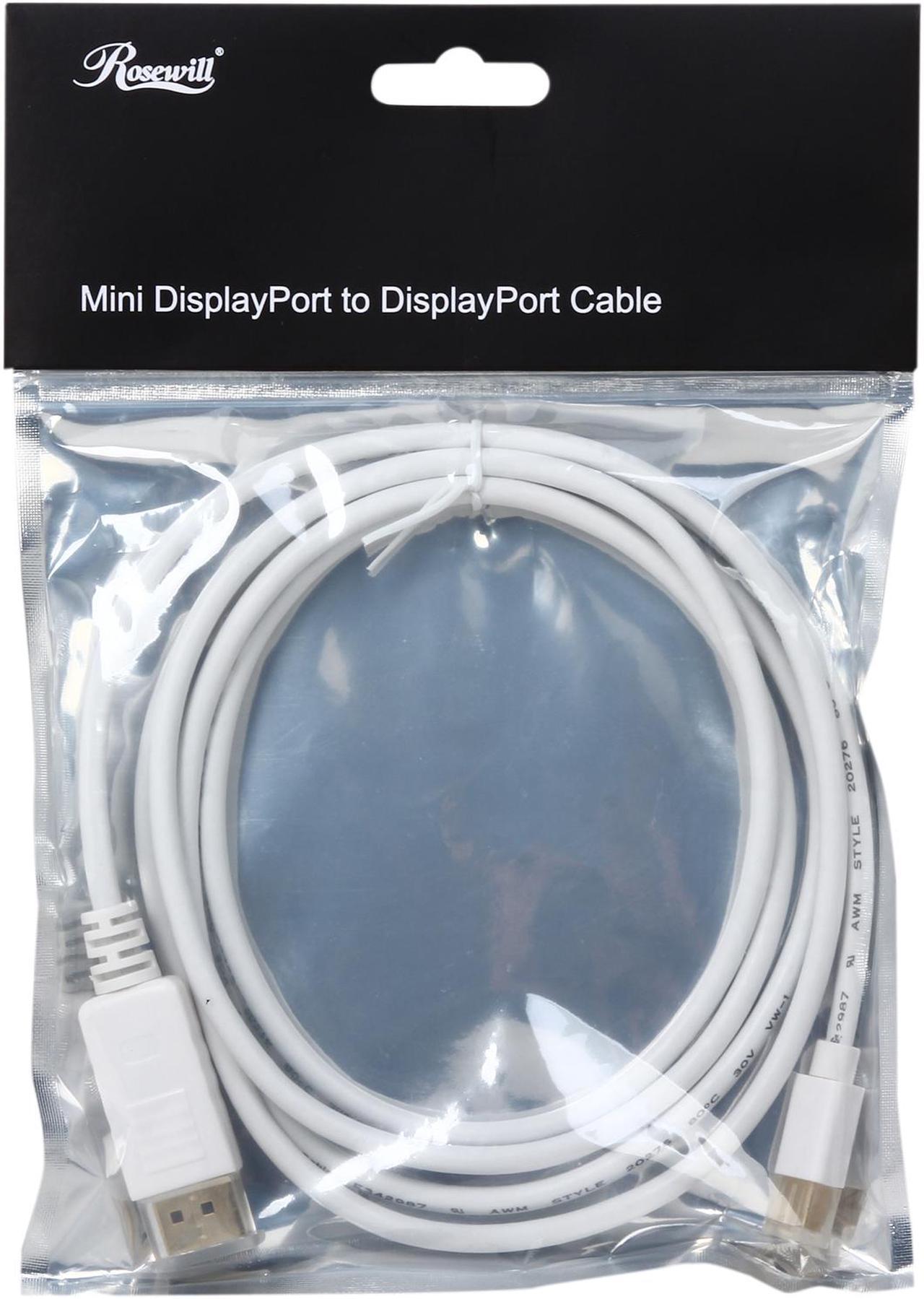 Alt view image 3 of 3 - Rosewill RCDC-14026 - 6-Foot White Mini DisplayPort to Display Cable - 32 AWG, Male to Male
