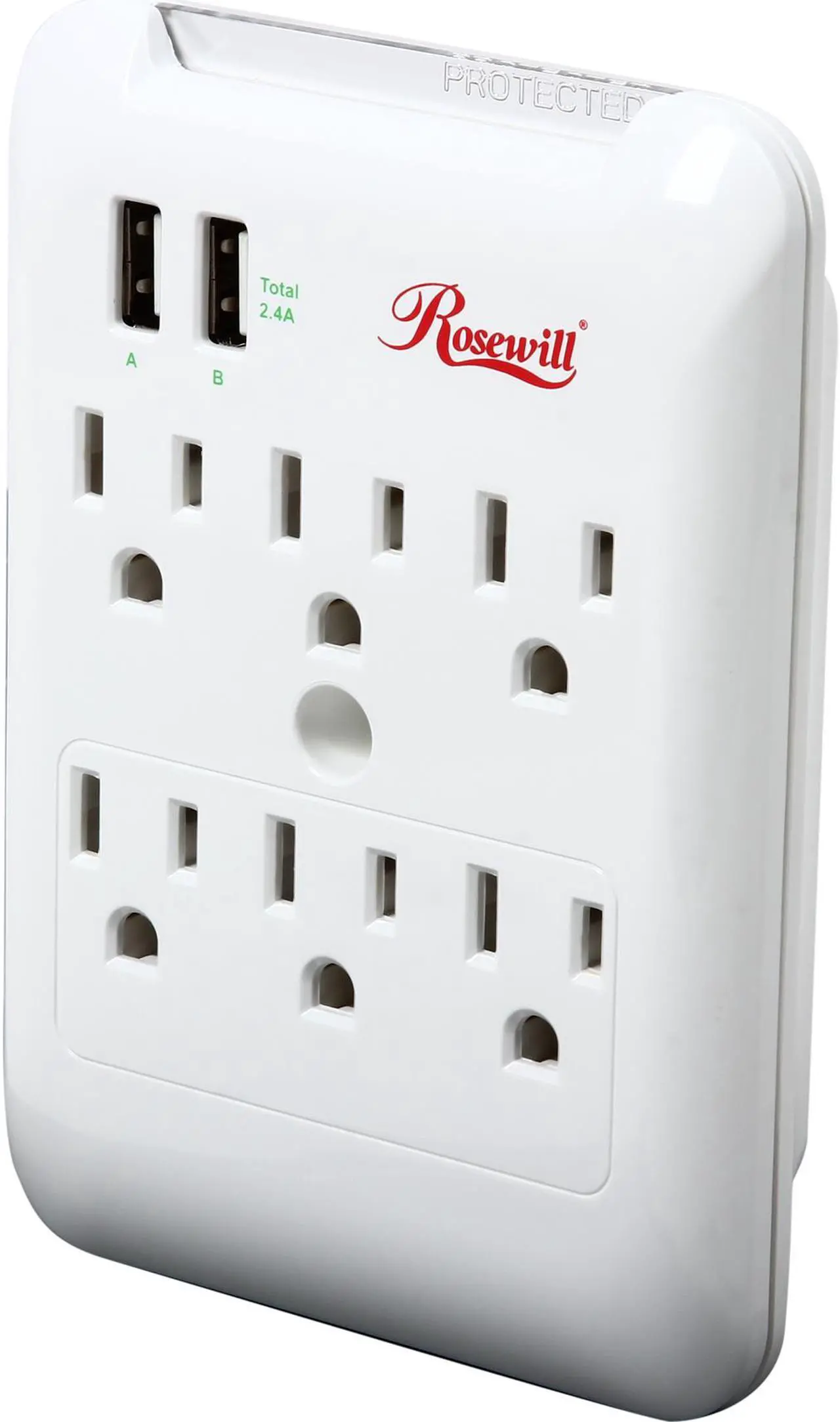 Main image of Rosewill RHSP-14001 - 6-Outlet Wall Tap Power Surge Protector with 2 USB Ports