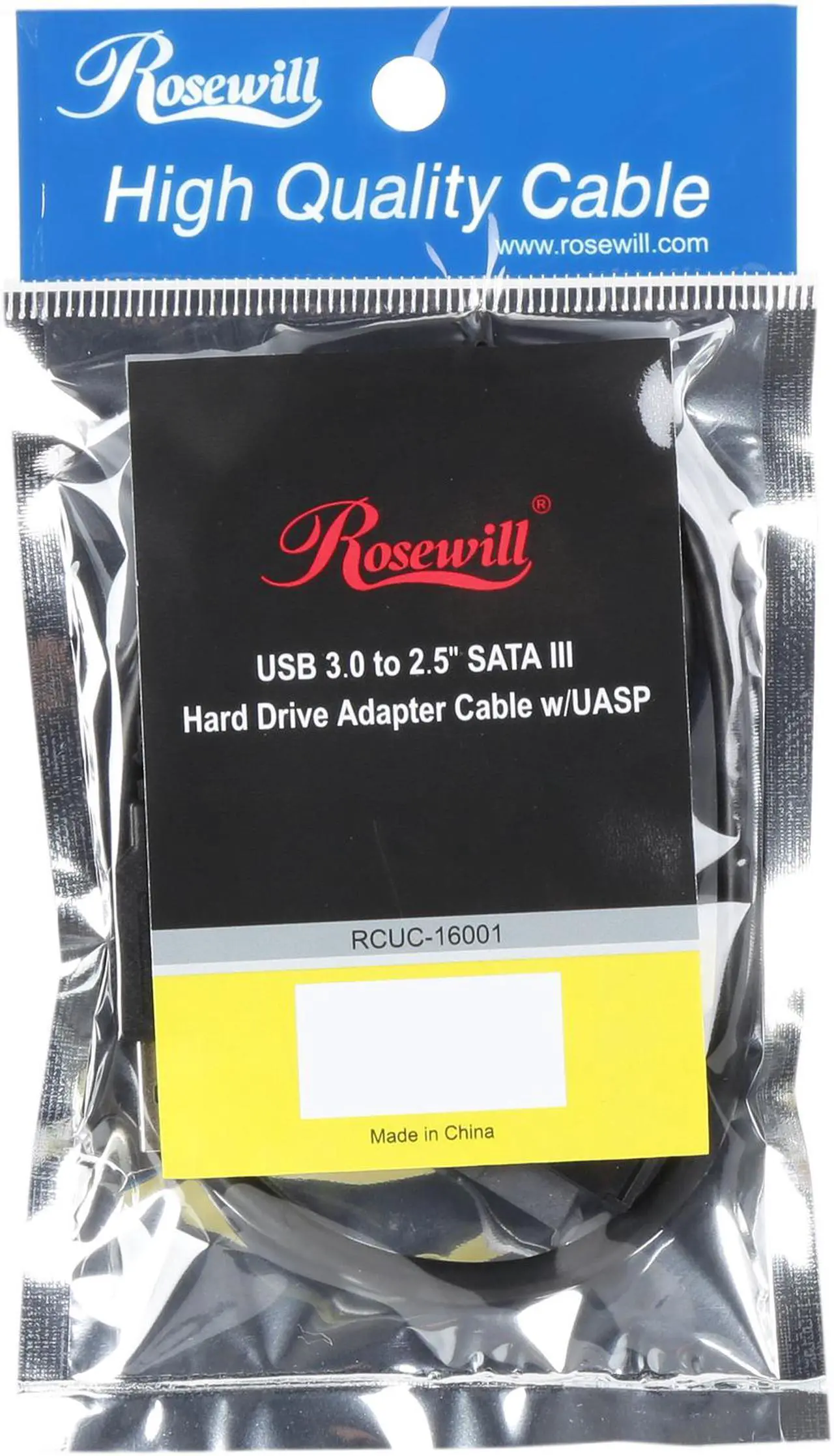 Alt view image 3 of 3 - Rosewill RCUC-16001 USB 3.0 to SATA III Adapter for 2.5" SSD HDD Hard Drives. SATA III / II / I to USB 3.0 External Converter and Cable, Support UASP, Portable SATA Adapter to USB 3.0 for 2.5 inch SSD/HDD