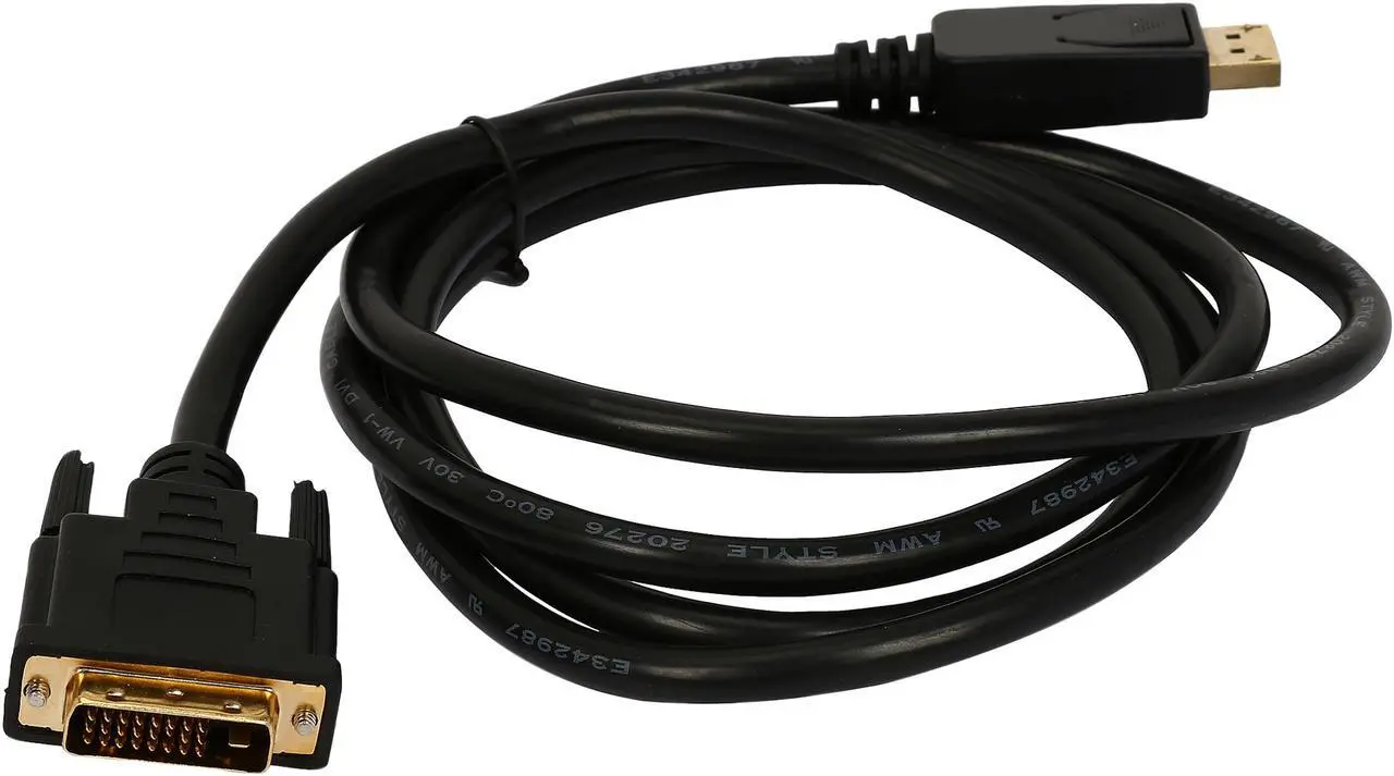 Alt view image 2 of 2 - Rosewill CL-DP2DVI-6-BK 6 ft. 28AWG DisplayPort Male to DVI-D(24+1) Male Passive Adapter Converter Cable, Gold Plated, Black -DP to DVI - 1920 x 1200 Resolution
