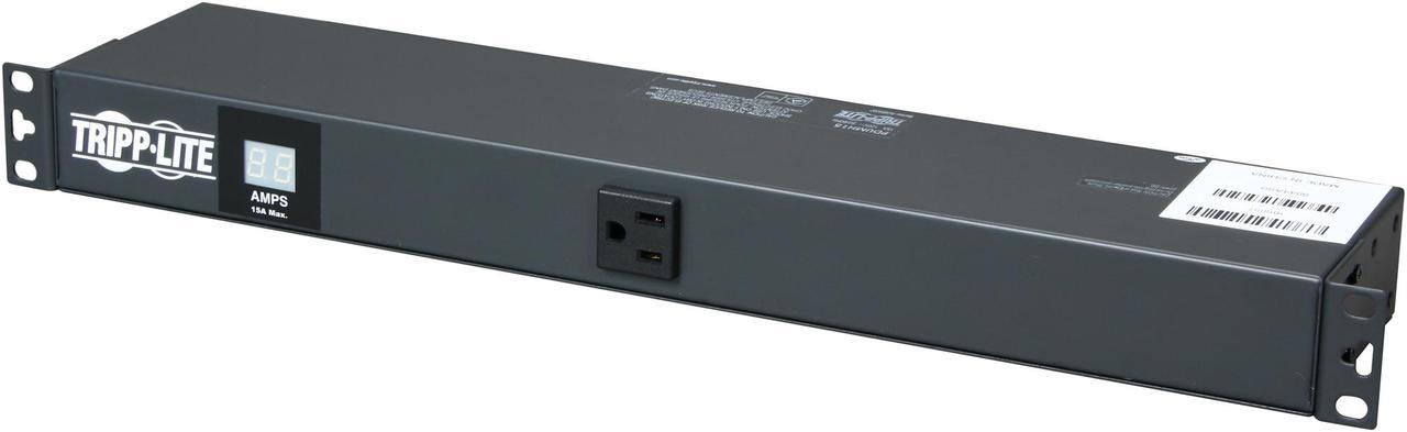 Tripp Lite Metered PDU, 15A, 13 Outlets (5-15R), 120 V, 5-15P, 100-127 V Input, 15 ft. Cord, 1U Rack-Mount Power (PDUMH15)