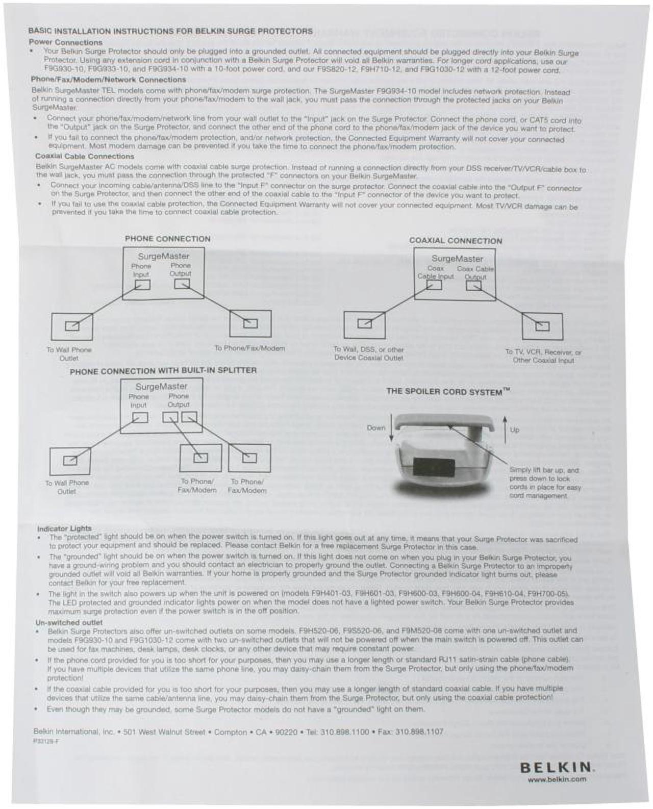 Alt view image 5 of 6 - BELKIN F9H710-06 6.0 Feet 7 Outlets 1045 Joules SurgeMaster Home Series