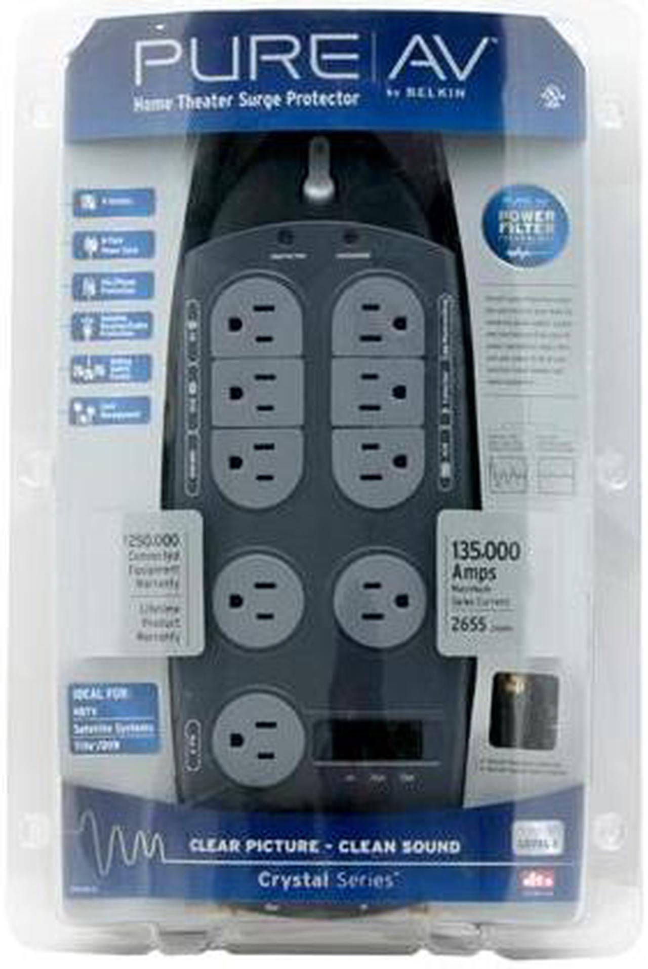 Alt view image 2 of 3 - Belkin Pure AV F9A923-08 Home Theater Surge Protector w/ 9 Outlets, 8FT
