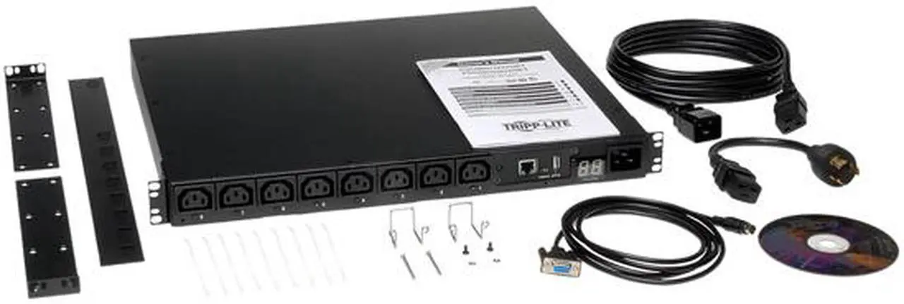 Alt view image 4 of 4 - Tripp Lite Switched PDU, 3.2 - 3.8 kW Single-Phase 200 - 240V Outlets (8 x C13), C20 / L6-20P input, 8.5 Feet Cord, 1U Rack-Mount, TAA (PDUMH20HVNET)