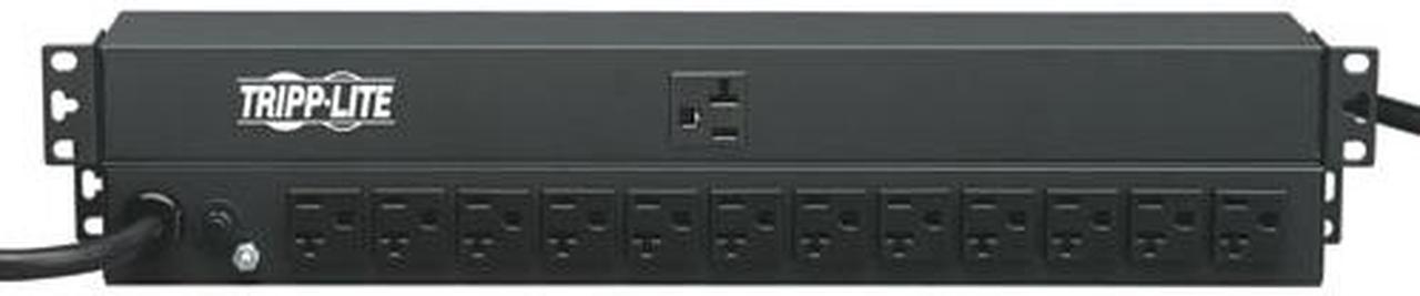 Tripp Lite Basic PDU, 20A, 13 Outlets (5-15/20R), 120 V, L5-20P Input, 15 ft. Cord, 1U Rack-Mount Power (PDU1220T)