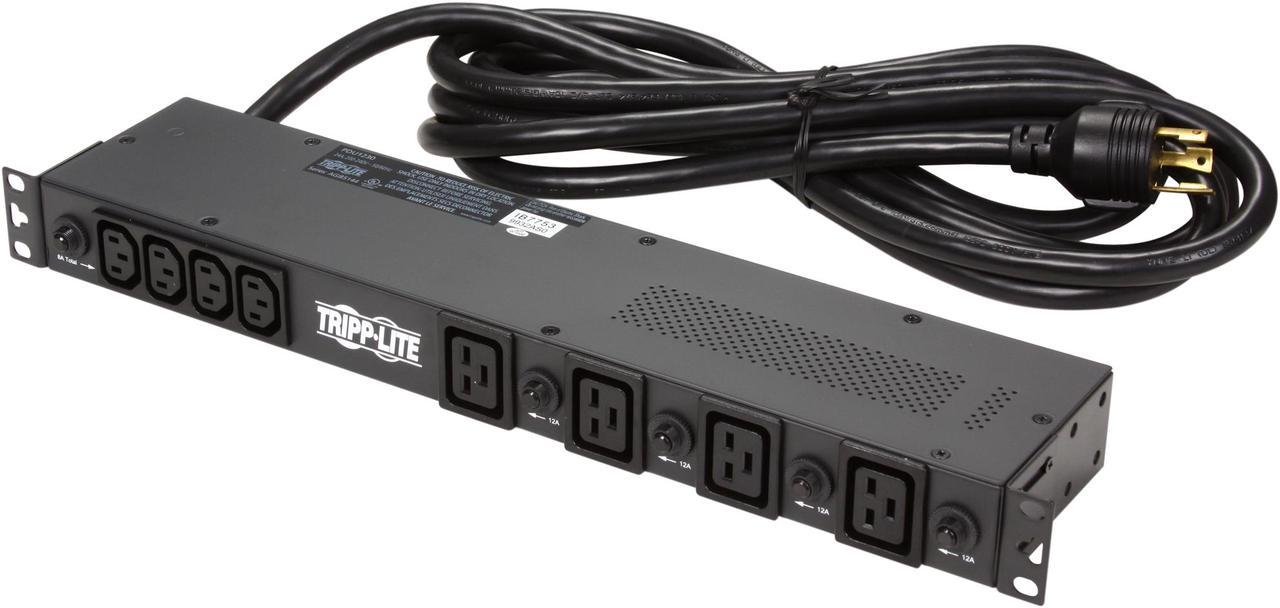 Tripp Lite PDU1230 Basic PDU, 30A, 20 Outlets (16 x C13 & 4 x C19), 200 / 208 / 240V, L6-30P Input, 15 Feet Cord, 1U Rack-Mount