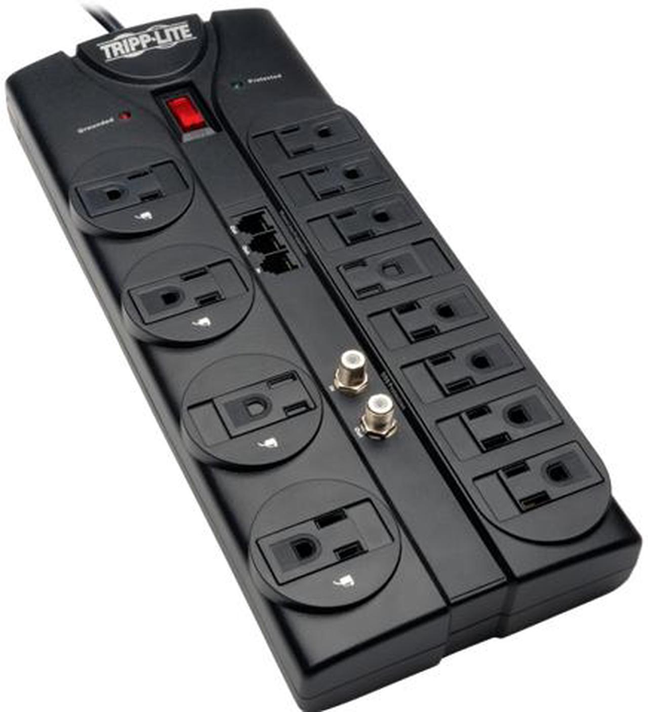 TRIPP LITE TLP1208TELTV 8 Feet 12 Outlets 2880 Joules Tel / Moden and Coaxial Protection - Protect It! Surge Suppressor