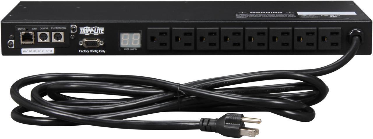 Alt view image 4 of 5 - Tripp Lite PDUMNH15 Monitored 1U 120V 15A 12 ft PDU