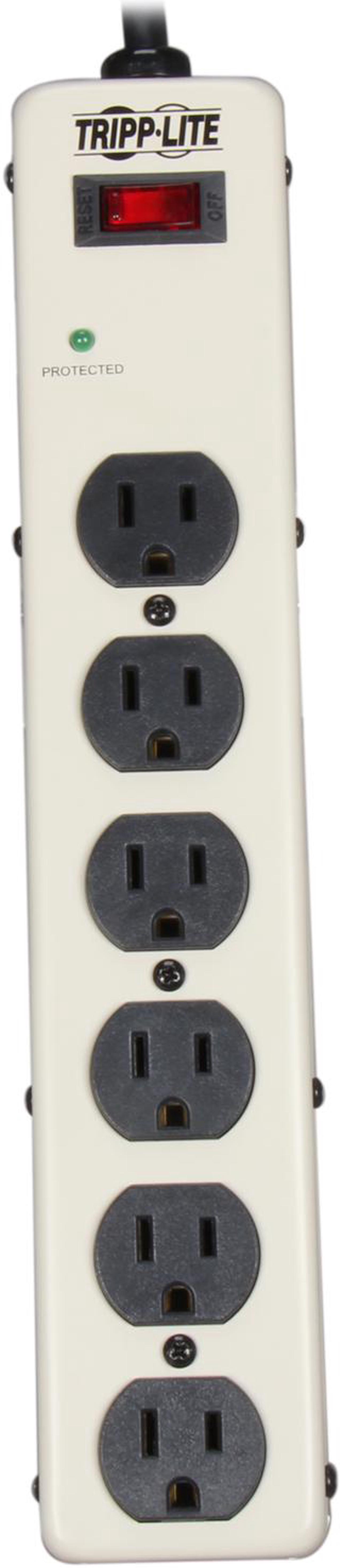 Alt view image 2 of 4 - TRIPP LITE PM6SN1 6 ft. 6 Outlets 900 Joules Commercial-Grade Surge Suppressor