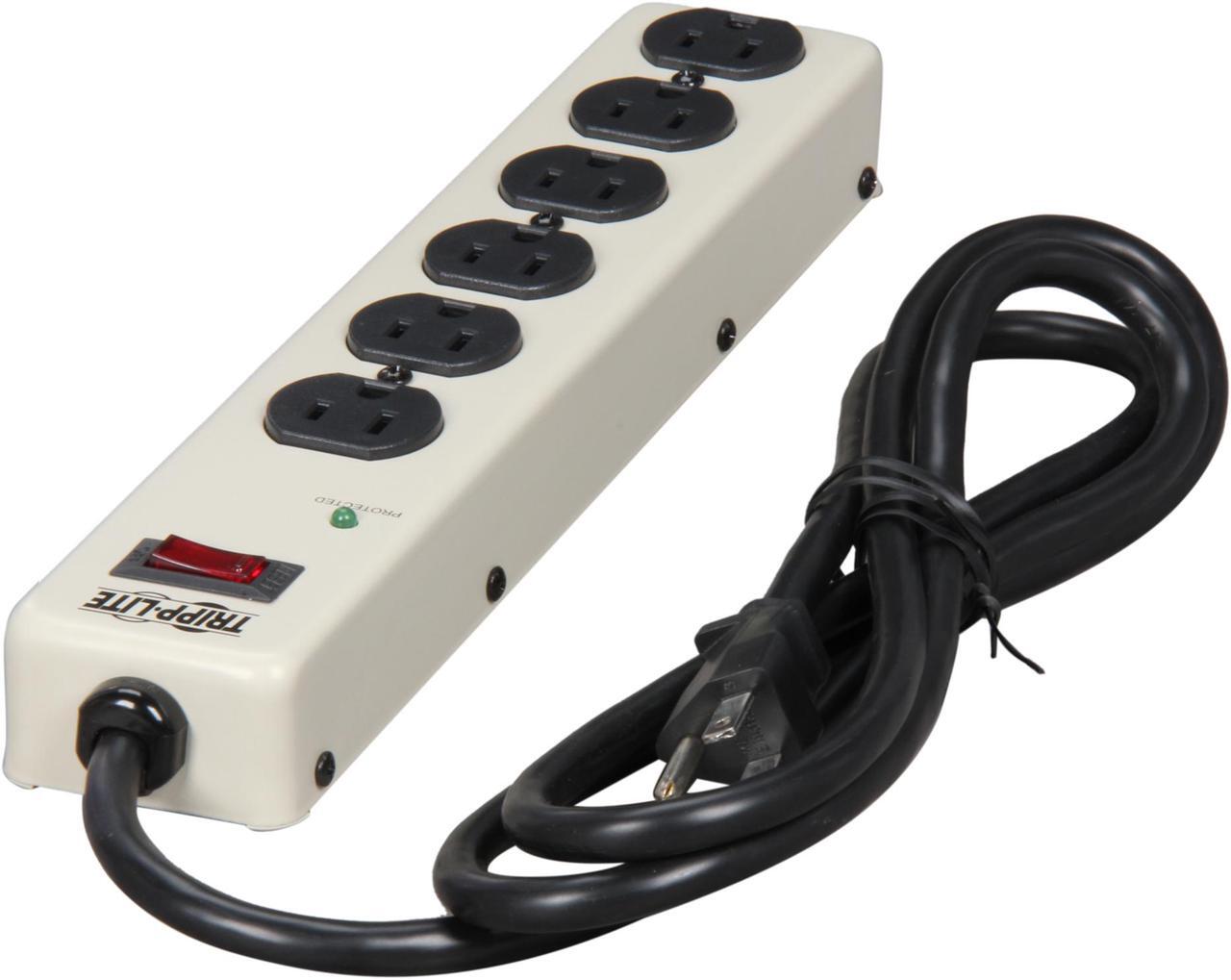 Alt view image 3 of 4 - TRIPP LITE PM6SN1 6 ft. 6 Outlets 900 Joules Commercial-Grade Surge Suppressor
