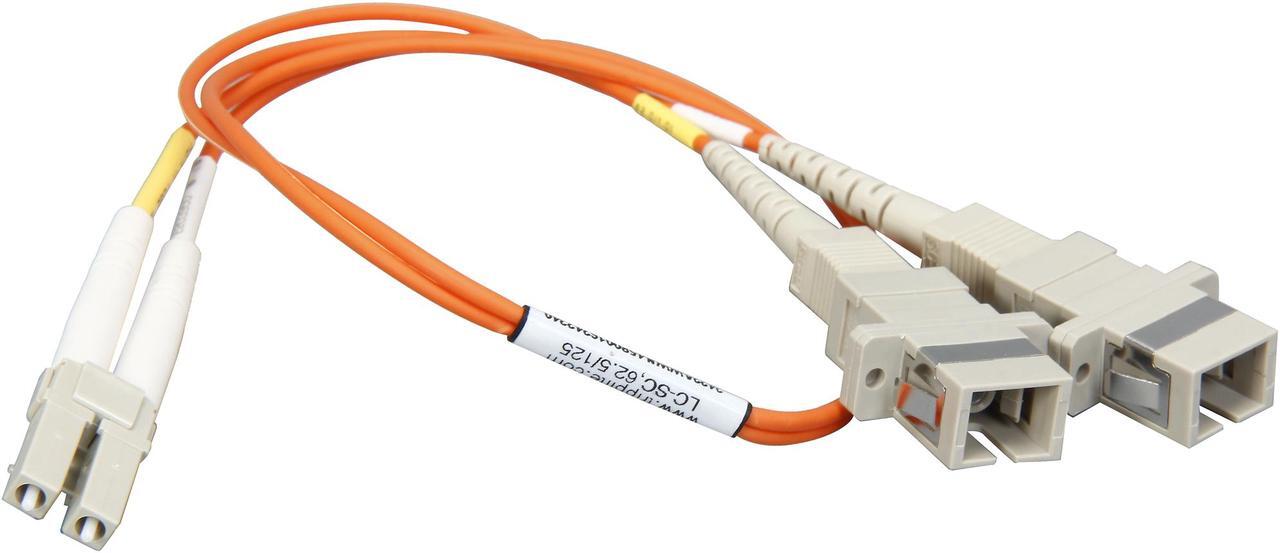 Alt view image 2 of 3 - Tripp Lite N458-001-62 1 ft. 0.3M (1-ft.) Duplex MMF 62.5/125 Adapter (LC-Male/SC-Female) Male to Female
