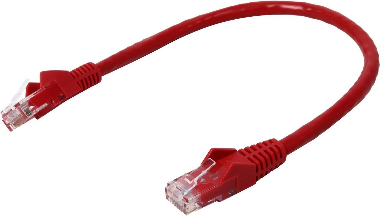 TRIPP LITE N201-001-RD 1 ft. Cat 6 Red Gigabit Snagless Molded Patch Cable