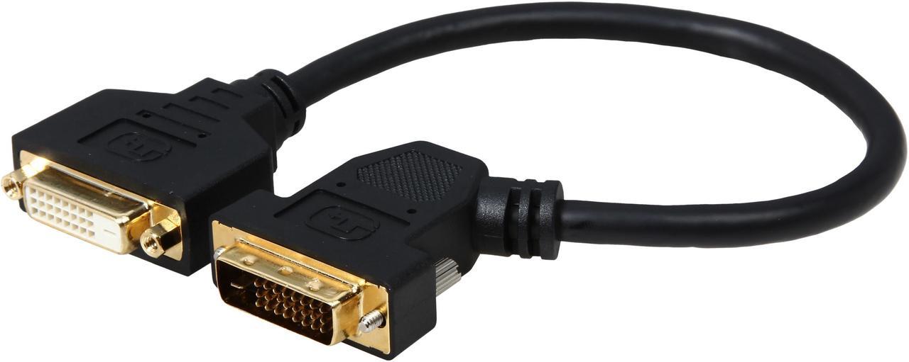 Tripp Lite P562-001-45L Black 1 Ft DVI Dual Link Digital Extension Adapter Cable with 45 degree Left Plug (DVI-D M/F) Cable