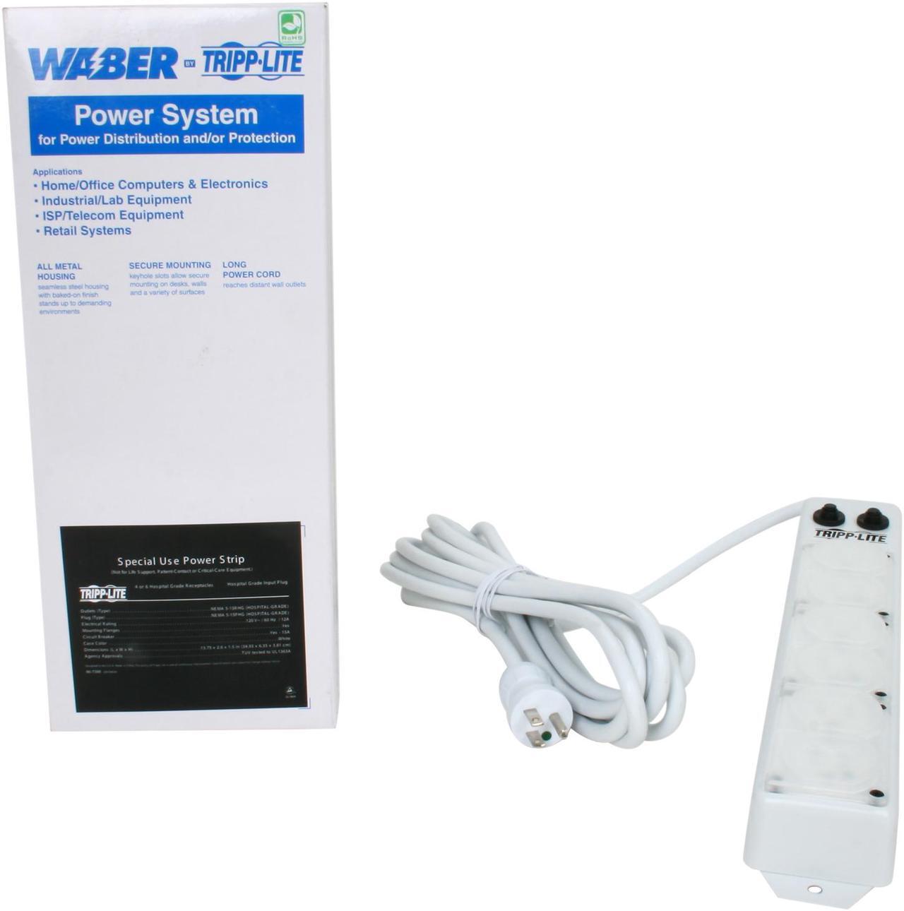 Alt view image 5 of 5 - Tripp Lite Medical-Grade Power Strip; 6 15A Hospital-Grade Outlets, Safety Covers, 15 ft. Cord, For Patient-Care Vicinity – UL 1363A (PS-615-HG-OEM)