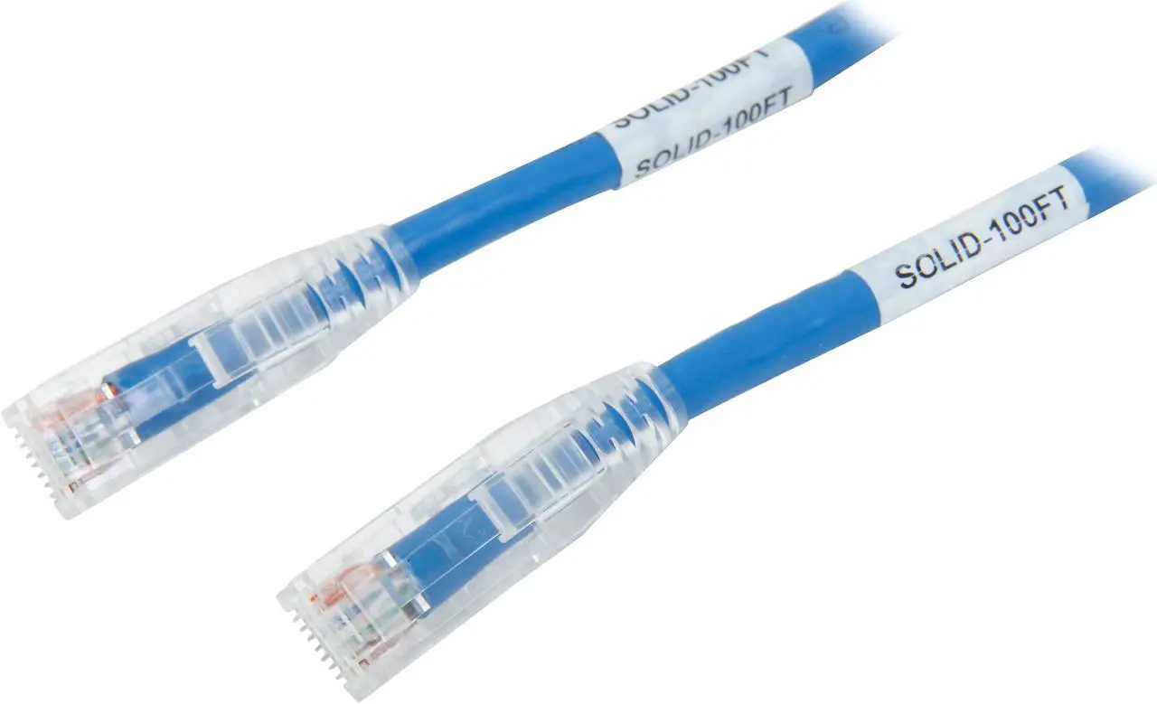 Main image of TRIPP LITE N202-100-BL 100 ft. Cat 6 Blue Gigabit Solid Conductor Snagless Patch Cable
