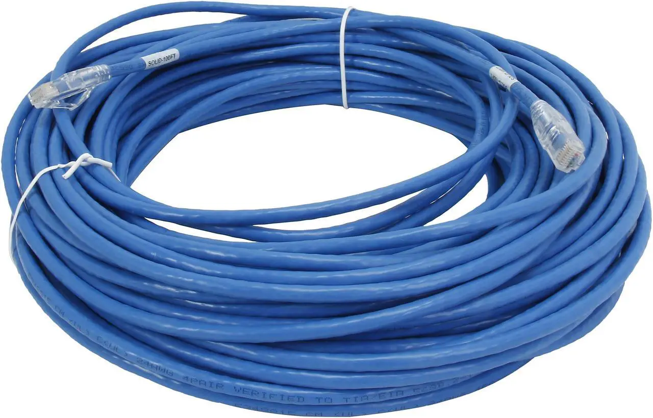 Alt view image 2 of 3 - TRIPP LITE N202-100-BL 100 ft. Cat 6 Blue Gigabit Solid Conductor Snagless Patch Cable