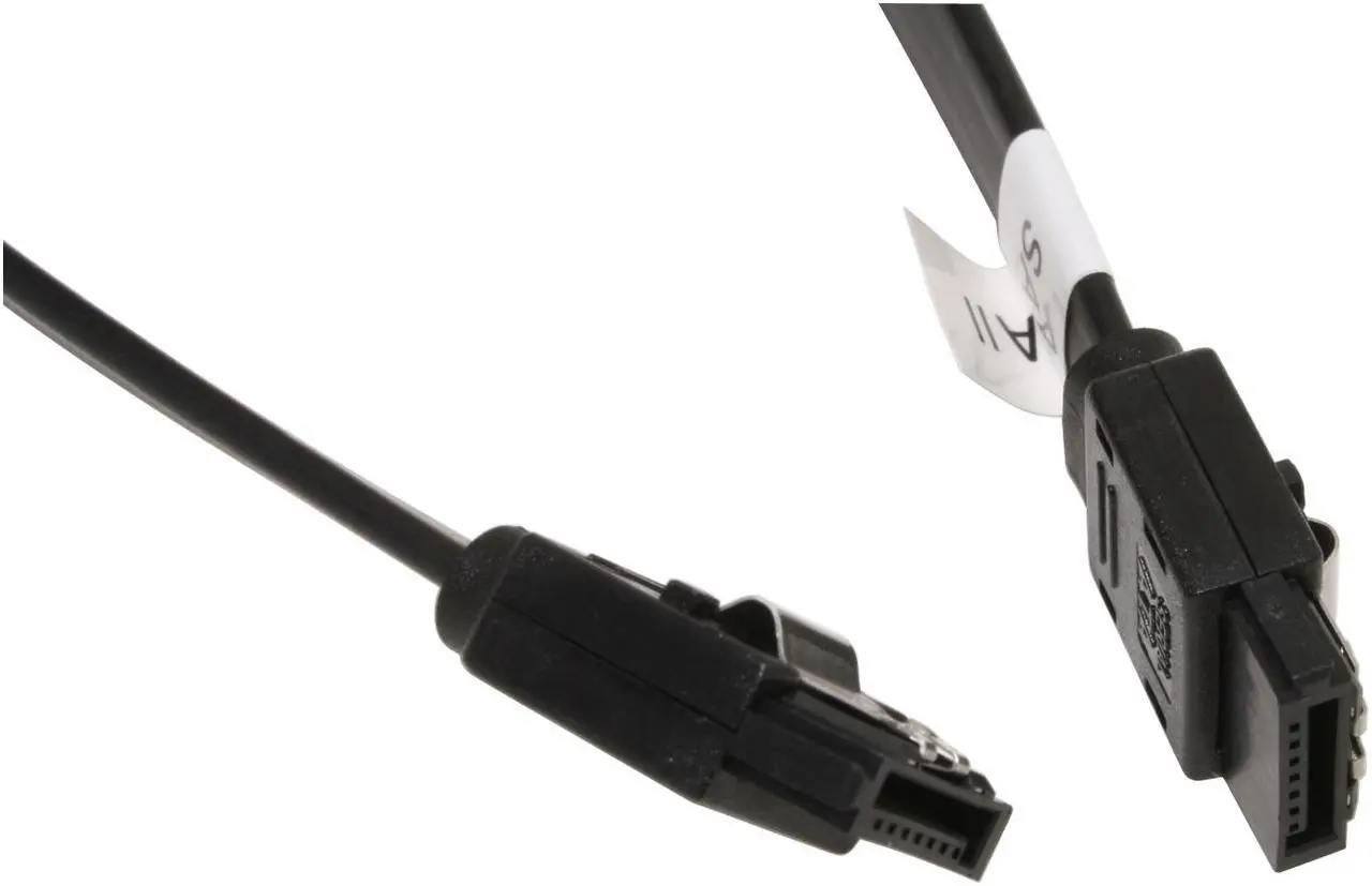 Main image of OKGEAR 10" SATA 6Gbps Cable, Straight to Straight W/ Metal Latch, Black, Backward Compatible with 3 Gbps and 1.5 Gbps