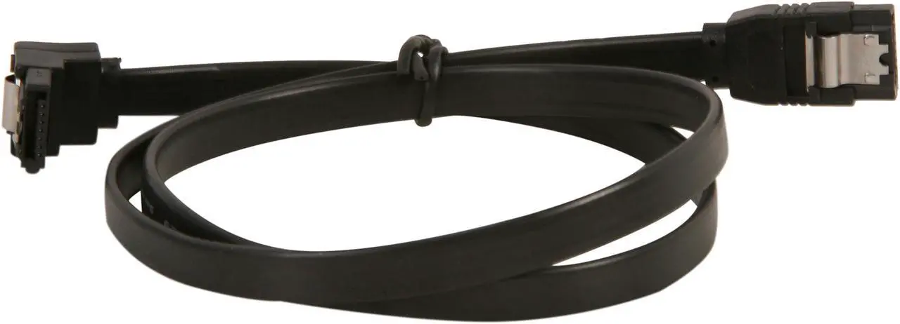 Alt view image 2 of 3 - OKGEAR 24" SATA 6 Gbps Cable, Straight to Right Angle W/Metal Latch, Black, Backward Compatible with 3 Gbps and 1.5 Gbps
