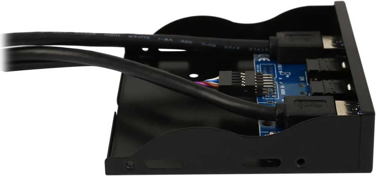 Alt view image 4 of 5 - Coboc 3.5FP-U3-20PSPL2A Dual Ports USB 3.0 to 20pin Header 3.5" Floppy Bay Internal Bracket Front Panel w/ HD audio & mic - 3.5"tray USB 3.0 20pin to 2 Ports Type A Female