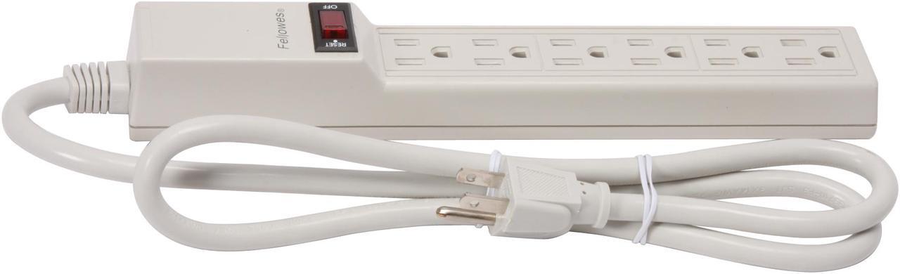 Alt view image 3 of 4 - Fellowes 99000 6 Outlets Power Strip 100 - 240 V AC Input Voltage 4 ft. Cord Length