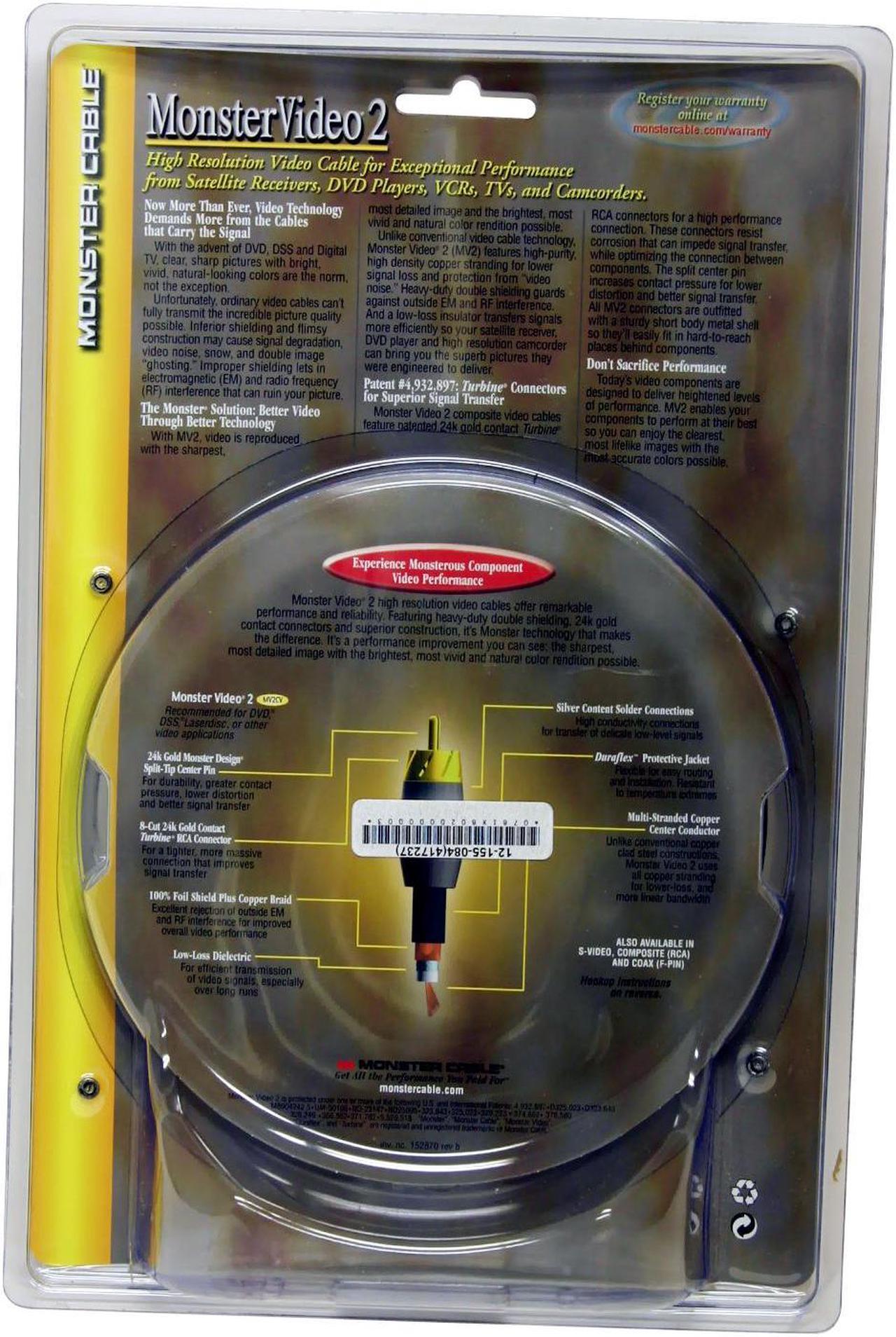 Alt view image 2 of 2 - Monster Cable MV2CV-2M 6.6 ft. Video 2 Component Video Cable