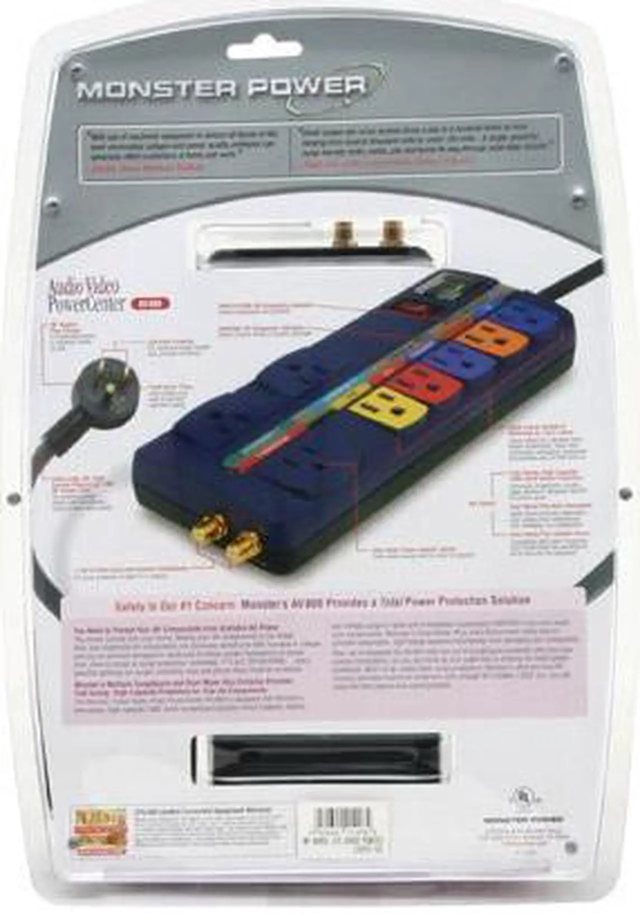 Alt view image 2 of 2 - MONSTER POWER MPAV800RP 8-Outlet PowerCenter(TM) (With coaxial protection)