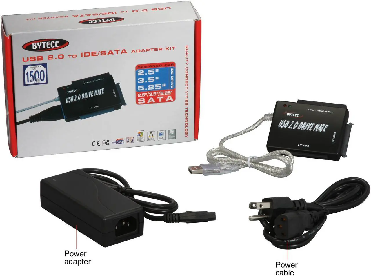 Alt view image 5 of 5 - BYTECC BT-300 USB 2.0 to IDE / SATA Adapter